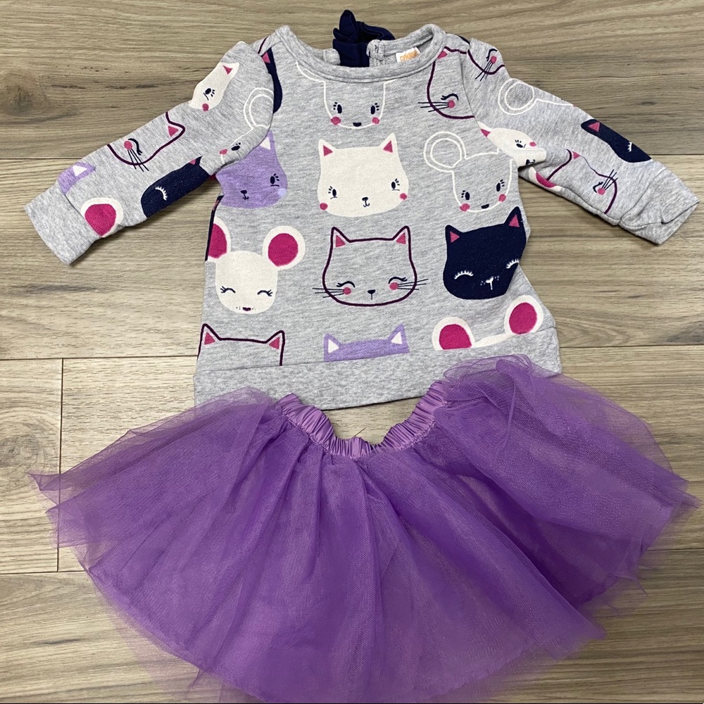 6 - 12 month Purple Cat Outfit